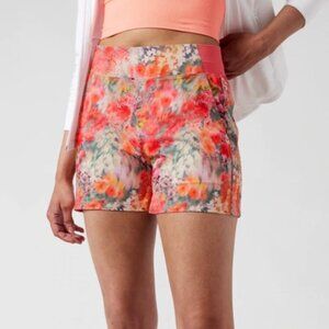 Athleta Brooklyn Printed Short Size 6 Coral Pink Floral Print Athletic
